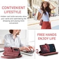 thumbnail image 4 of Allytech Wallet Case for Samsung Galaxy A54 5G, Card Slots + Cash Slot + Zipper Pocket Large Capacity PU Leather Case with Hand Strap, [All-Round Shockproof] Wireless Charging Kickstand Case, Red, 4 of 10