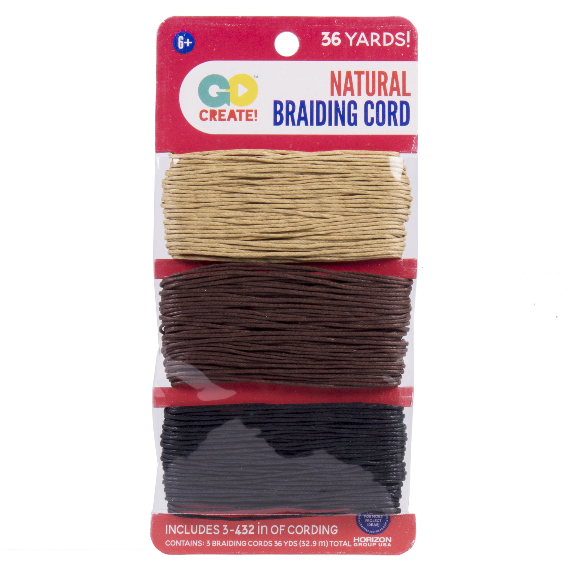 Go Create Natural Brown & Black Braiding Cord, 1 Each