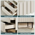 thumbnail image 5 of UEV Beige Fluted Nightstand Set of 2, Modern Nightstand with 2 Drawers, Wooden End Table with Storage for Small Spaces, Side Table for Bedroom, Couch, Home Office, 5 of 13