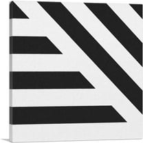 ARTCANVAS Black Stripes on White Background Canvas Art Print - Size: 18" x 18" (0.75" Deep)