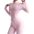 thumbnail image 4 of Deago Women's Full Zip Workout Jackets Lightweight Running Yoga Jacket Cropped Slim Fit Athletic Tops with Thumb Holes (Pink, L), 4 of 8