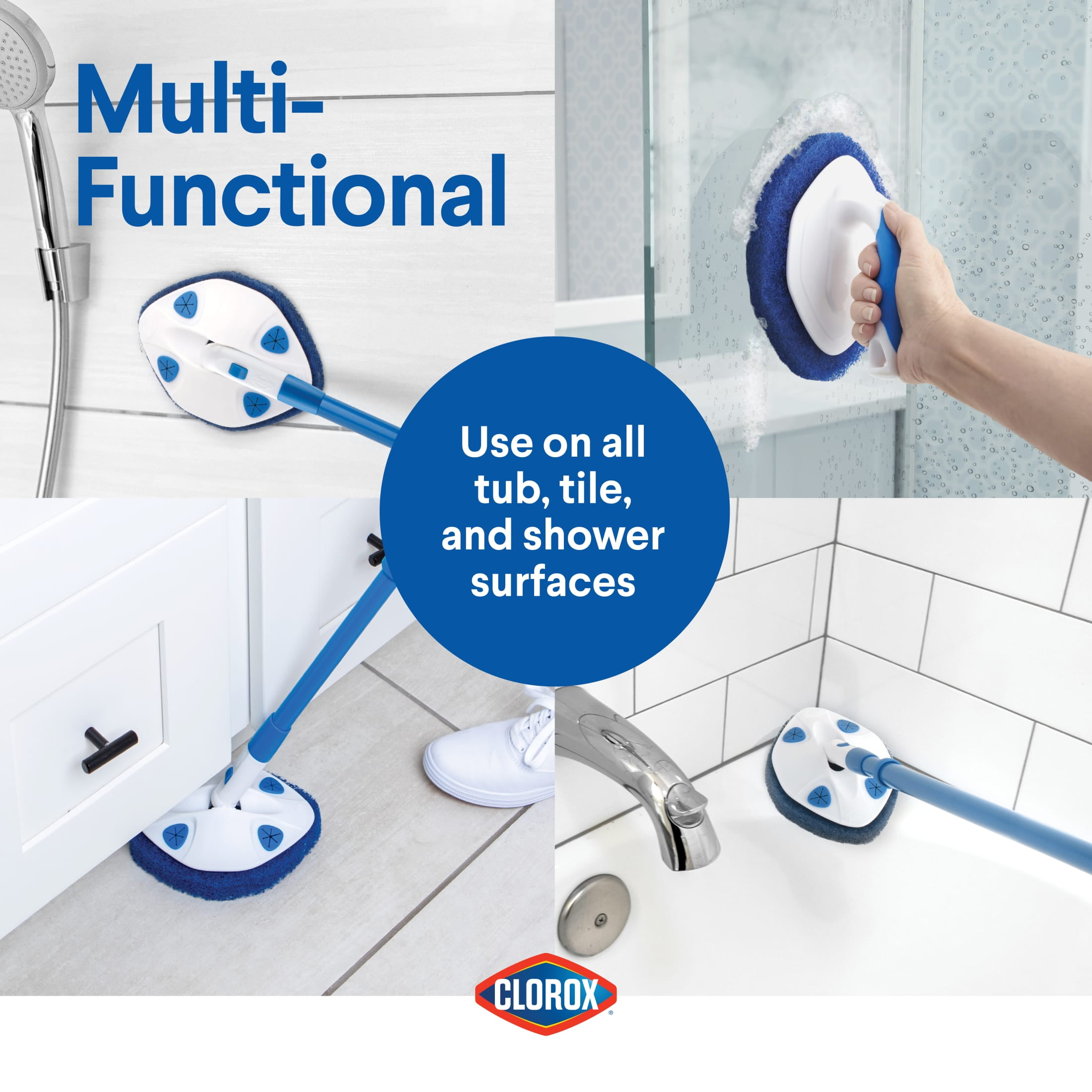 (2 pack) Clorox Tub and Tile Scrubber Refill for Extendable Tub & Tile Scrubber