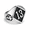Silver, variant on Men’s Number 13 Skull Signet Ring, Stainless Steel Gothic Statement Ring with Square Face Design and Side Skull Detail, Wide Band Style for Daily Wear, US Sizes 7-15 and Gift for Him