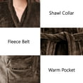 thumbnail image 3 of Napa Women's Soft Warm Bathrobe, Microfiber Fleece Plush Hotel Spa Robe with Pockets, Robes for Women, Brown, 3 of 3