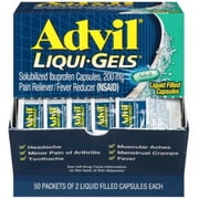 Advil Pain Reliever/Fever Reducer 200 mg Liqui-Gels Capsules, 2 Liqui-Gels Per Pack, 50 ea