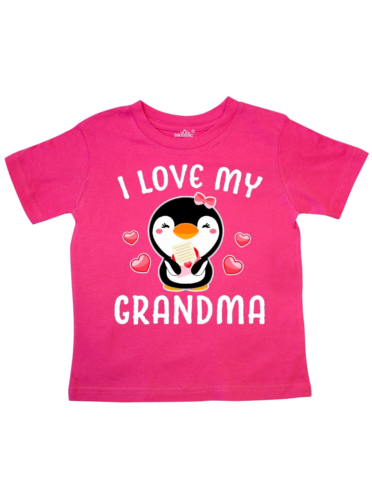 inktastic I Love My Grammie with Cute Penguin and Hearts Toddler T-Shirt
