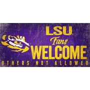 LSU Tigers Wood Sign Fans Welcome 12x6