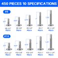 thumbnail image 2 of Kit surtido de tornillos autorroscantes, 450 piezas, acero inoxidable 410, 2 of 6