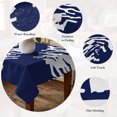 thumbnail image 5 of Coral Navy Blue Table Cloth Waterproof Tablecloths, Coastal Ocean Marine Nautical Beach Tablecloth Dining Table Cover for Kitchen Party Tabletop Outdoor, Rectangle Tablecloth 60x102 Inch, 5 of 9