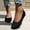 Black, variant on Ladies Casual Shoes New Solid Color Round Toe Flying Woven Flat Shoes Women's Casual Breathable Hollow Knitted Lazy Work Shoes Ballet Shoes