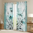 thumbnail image 2 of Erosebridal Groovy Daisy Curtains and Drapes (38x54), Flower Floral Curtains for Living Room, Cyan Watercolor Blackout Curtains for Bedroom, Window Curtains Room Decorative, 2 of 6