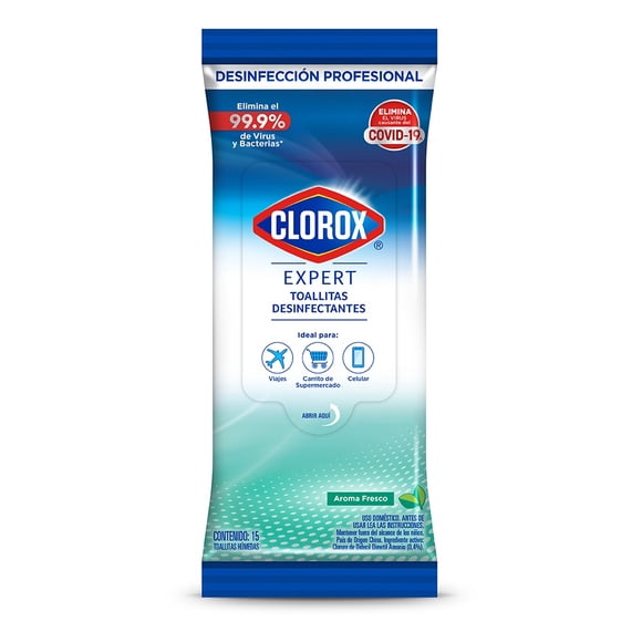 Toallas desinfectantes Clorox Expert con 15 pzas