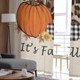 thumbnail image 5 of Fall Sheer Curtains 63 Inch Length 2 Panels Set, Semi Transparent Voile Rod Pocket Curtains for Living Dining Room Bedroom Drapes Thanksgiving Pumpkin Sunflower Plaid Leopard Print, 5 of 8