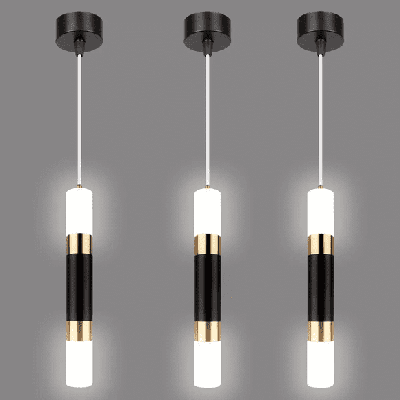 Lámparas De Techo Led Colgantes Modernas Para Cocina 3 Pzs. Xtellar negro