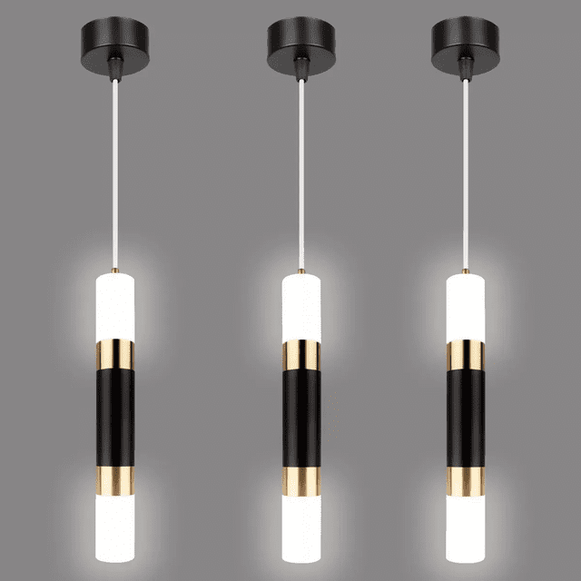 Lámparas De Techo Led Colgantes Modernas Para Cocina 3 Pzs. Xtellar negro