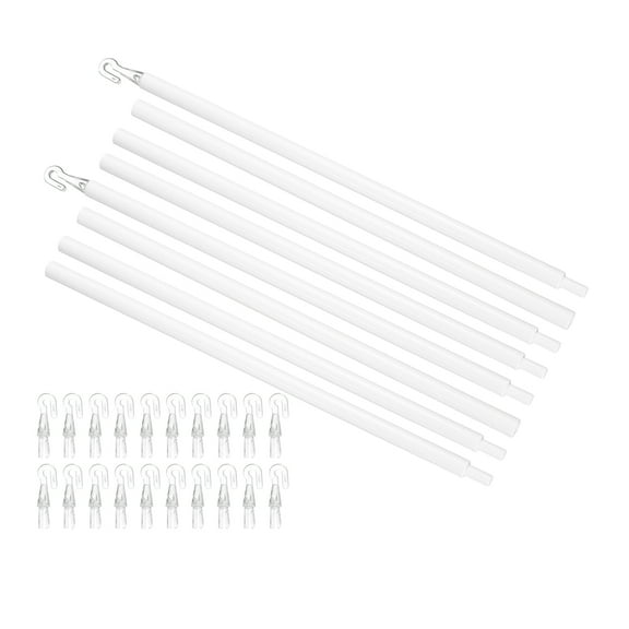 Uxcell 2 Pack 46" Blinds Wand Replacement, Combinable Blinds Tilt Wand with Hook, Vertical Blind Rod Stick for Window Curtain Opener Accessory, White