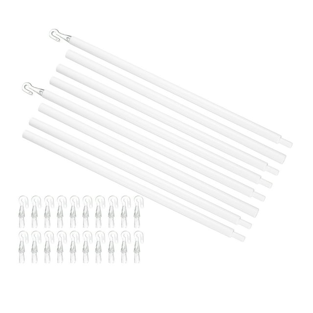 Uxcell 2 Paquets de 46 Pouces de Remplacement de Tige de Store, Tige d'Inclinaison de Store Combinable avec Crochet, Tige de Store Verticale pour Accessoire d'Ouverture de Rideau de Fenêtre, Blanc