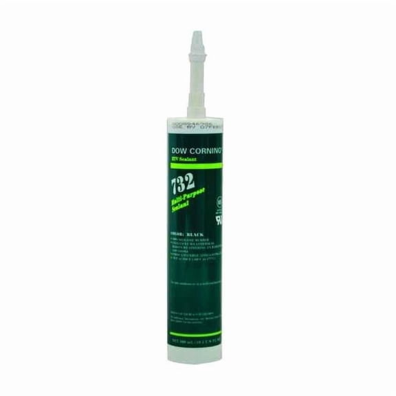 Dowsil Silicone Sealant, 10 oz, Cartridge, Black, Silicone Base, 732 99179209