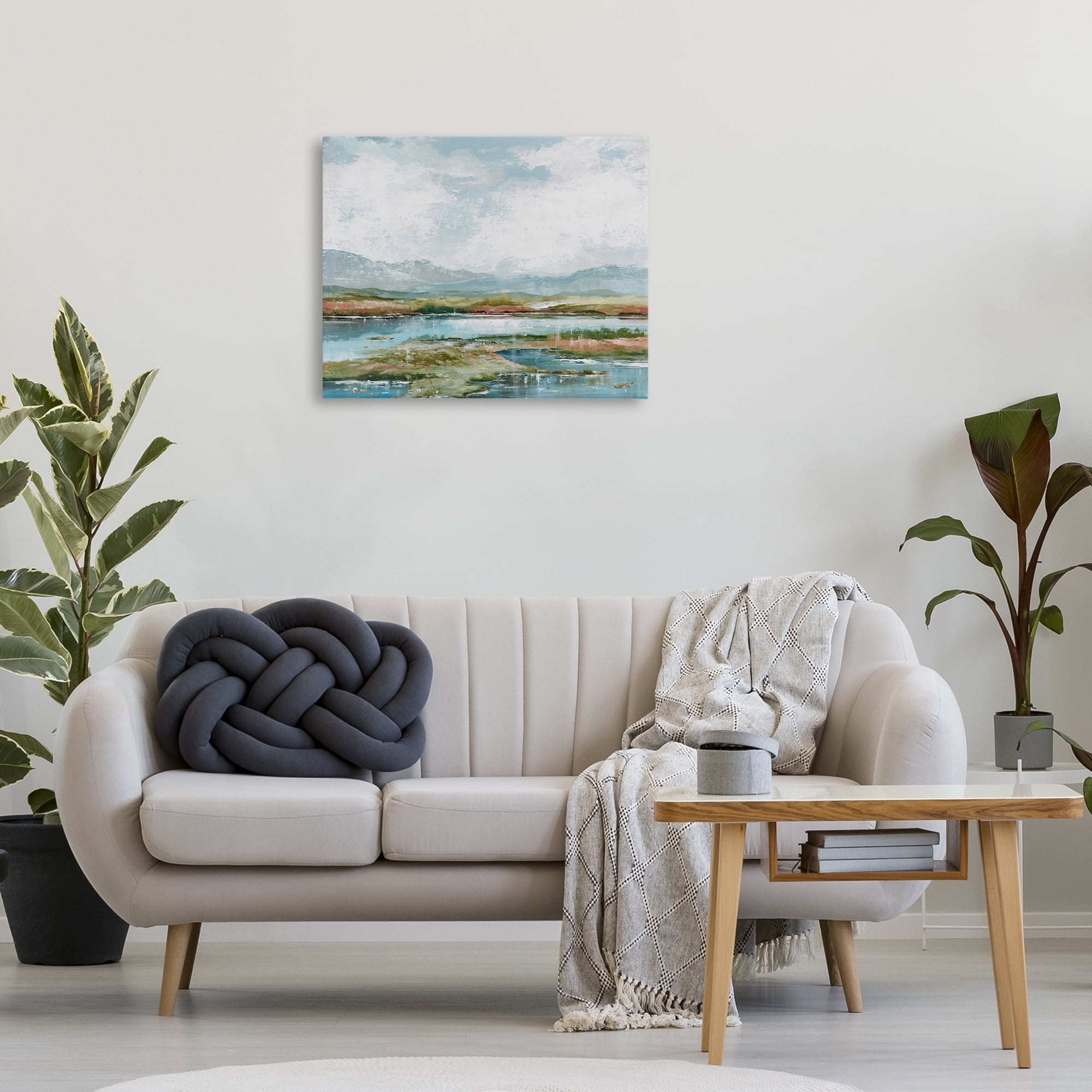 Stupell Industries Modern Paint Landscape Landscape Painting Gallery Wrapped Canvas Art Print Wall Art, 30 x 24