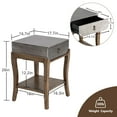thumbnail image 3 of FOROUTIA Rustic Nightstands,2-Tier Farmhouse End Table with Drawer & Shelf, 3 of 6