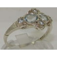 thumbnail image 2 of 925 Sterling Silver Real Genuine Aquamarine Womens Promise Ring - Size 9, 2 of 6