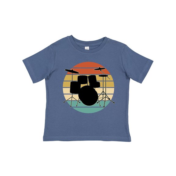 Inktastic Drum Set Retro Drummer Sunset Boys or Girls Toddler T-Shirt