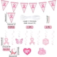 thumbnail image 2 of Breast Cancer Awareness Decorations Pink Ribbon Pennant Banners Wall Hanging Hope Butterfly Bird Swirls Set for Breast Cancer Awareness Party Fundraising Charity Event Accessories, 2 of 6
