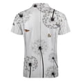 thumbnail image 5 of Dandelion Butterfly Men Zipper T-shirt Summer Casual Short Sleeve T-shirt Top, 5 of 7