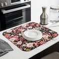 thumbnail image 3 of Microfibre Drying Mat for Kitchen Vintage Floral Rose Print Dish Drying Drainer Mat Absorbent Pioneer Drying Mat Washing Up for Glass, Plate & Cup 16inch X 18inch, 3 of 7