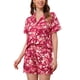 thumbnail image 4 of Conjuntos de Mujeres de Hawái de 2 Piezas, Camisa Floral de Botones y Pantalones Cortos, Ropa Casual de Vacaciones Tropicales en la Playa 2026 S Rosa Fucsia, 4 of 5