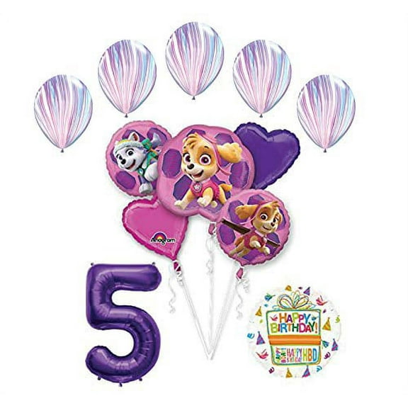 Skye and Everest 5th Birthday Party Supplies and Balloon Bouquet Decorations