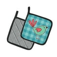 thumbnail image 2 of Caroline's Treasures Bird on Blue Plaid Pair of Pot Holders, 2 of 2