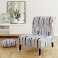 thumbnail image 2 of Designart « Dreamy Watercolor Stripes In Pink II » Fauteuil d'Appoint Rembourré à Rayures Roses - Fauteuil Moderne pour Salon, 2 of 7