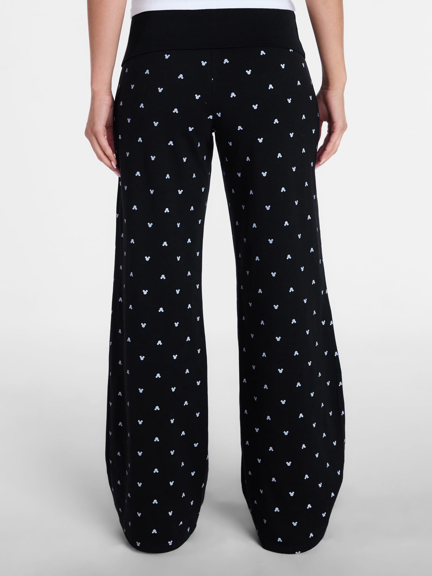 Mickey Mouse Women’s Wide Leg Foldover Pants, Sizes XXS-XXL