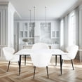 thumbnail image 4 of Mesa de Comedor SORA 1326 Mundo In Cubierta Rectangular de Piedra Sinterizada Base Metálica Resistente Bordes Redondeados Diseño Moderno Blanco, 4 of 7