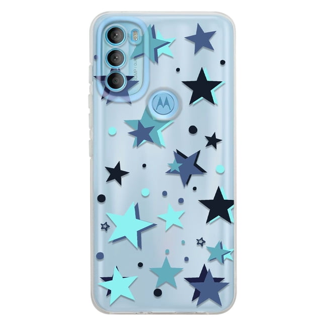 Funda para Moto G71 5G Estrellas Azules Uso Rudo, InstaCase Protector para Moto G71 5G Antigolpes, Case Estrellas Azules