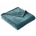 thumbnail image 5 of Better Homes & Gardens Textured Velvet Plush Soft Fleece Throw Blanket, Oversized, Nimbus Blue, 5 of 9