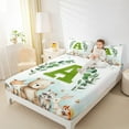 thumbnail image 5 of Feelyou Green Initial A Letter Twin Sheet Sets, Kawaii Bear Fox Animal Twin Fitted Sheet, Eucalyptus Leaves Flat Sheet, Luxury Bedroom Decor, 3pcs, 5 of 8