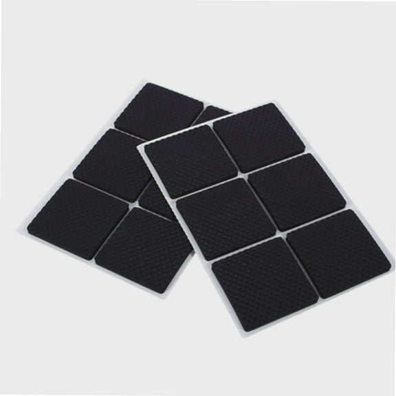 12pcs Non-Slip Rubber Furniture Pads, Protector Pad Table Chair Leg Floor Protectors Square Rubber Feet Self-adhesive Protector Set