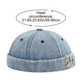 thumbnail image 3 of Hsqqdc Distressed Denim Docker Cap, Vintage Washed Brimless Hat Adjustable Sailor Cap, 3 of 7