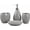 Gray014, variant on Silver Bathroom Accessories Set, Moroccan Trellis Bathroom Ensemble Complete Sets for Bath Decor Includes Soap Dispenser Pump, Toothbrush Holder, Tumbler, Soap Dish, Ideas Home Gift