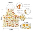 thumbnail image 7 of Fall Pumpkins Leaves Pattern Apron-Garden Aprons for Women with Pockets-Cotton Linen Waterproof Kitchen Cooking Gardening Aprons Adjustable for Kitchen,Cooking,BBQ and Salon 33"x27", 7 of 7