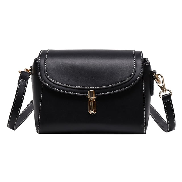 Bolso bandolera pequeño para mujer, bolso de mano con correa de cadena, bolso de hombro, negro:;:;