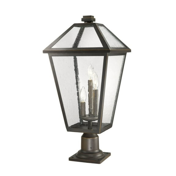 579PHXLR-533PM-ORB-Z-Lite-Talbot - 3 Light Outdoor Pier Mount Lantern in Traditional Style - 12.25 Inches Wide by 26.25 Inches High