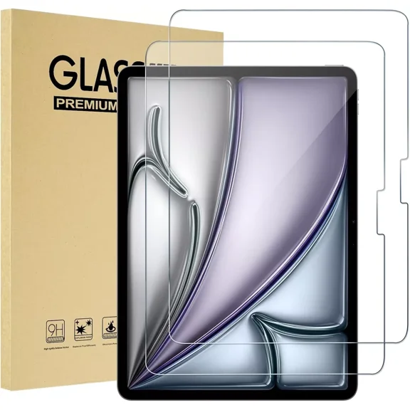 elitegadget 2-Pack Glass Screen Protector For iPad Air 13 inch (M3/M2, 2025/2024 Release) - Tempered Glass Film High Definition 9H Hardness