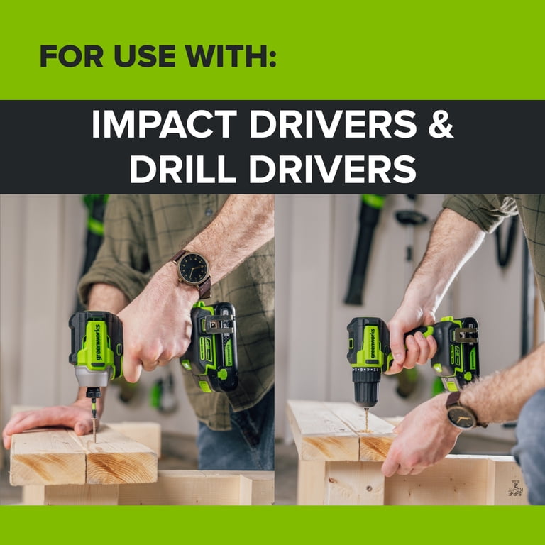 Greenworks 4PC Titanium Drill Bit Set for Metal, Wood, PVC or more
