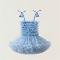 thumbnail image 7 of Mercatoo Toddler Baby Girl Mesh Tulle Sleeveless Dress Solid Color Tie-Up Strap Su𝐧dress Summer Birthday P𝐚rty Dress, 7 of 7