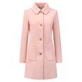 thumbnail image 1 of Gabardina de invierno con un solo pecho y cuello vuelto para mujer Rosa XL, 1 of 6
