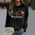 thumbnail image 2 of FYEGRE Christmas Paw Print Snowflake for T-Shirts Christmas Sweatshirt for Women Merry Christmas Shirt Xmas Tree Long Sleeve Vacation Pullover Christian Tops Black L, 2 of 2