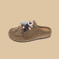 thumbnail image 2 of Womens Moccasin Mules Ethnic Beaded Tie Closed Toe Backless Comfortable Flat Shoes for Daily Walking, 2 of 10